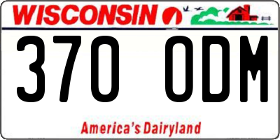 WI license plate 370ODM