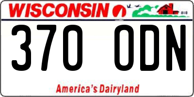 WI license plate 370ODN