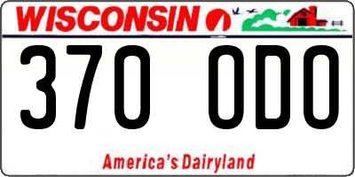 WI license plate 370ODO