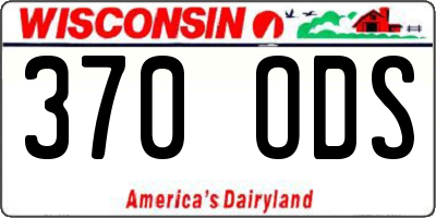 WI license plate 370ODS
