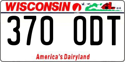 WI license plate 370ODT