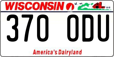 WI license plate 370ODU