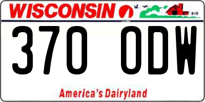 WI license plate 370ODW