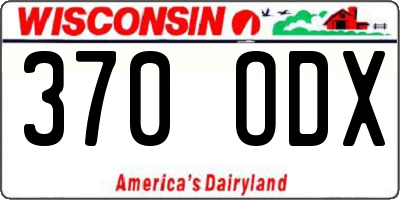 WI license plate 370ODX