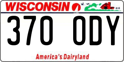 WI license plate 370ODY
