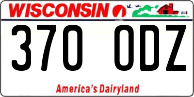 WI license plate 370ODZ