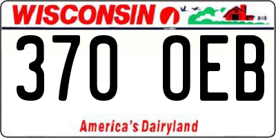 WI license plate 370OEB