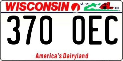 WI license plate 370OEC