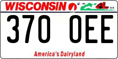 WI license plate 370OEE