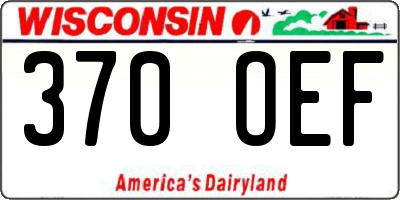 WI license plate 370OEF