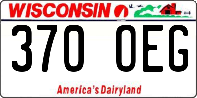 WI license plate 370OEG