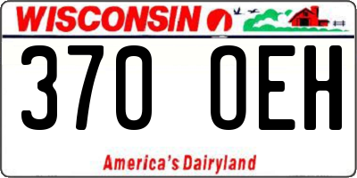 WI license plate 370OEH
