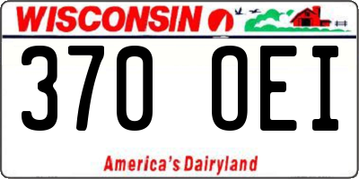 WI license plate 370OEI