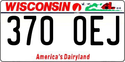 WI license plate 370OEJ