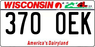 WI license plate 370OEK