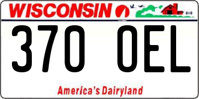 WI license plate 370OEL