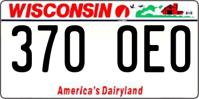 WI license plate 370OEO