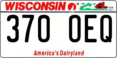 WI license plate 370OEQ