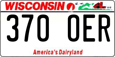 WI license plate 370OER