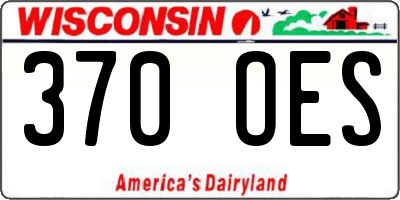 WI license plate 370OES