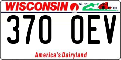 WI license plate 370OEV