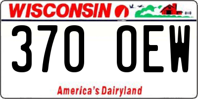 WI license plate 370OEW