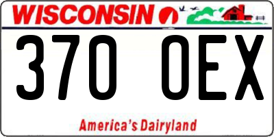 WI license plate 370OEX
