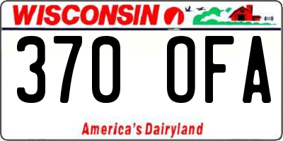 WI license plate 370OFA
