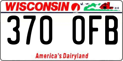 WI license plate 370OFB