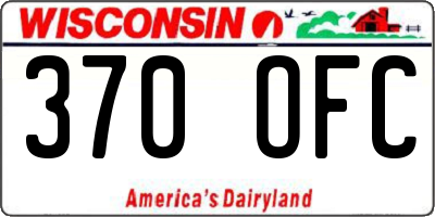 WI license plate 370OFC