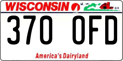WI license plate 370OFD