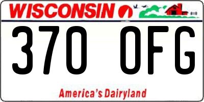 WI license plate 370OFG