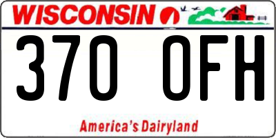 WI license plate 370OFH