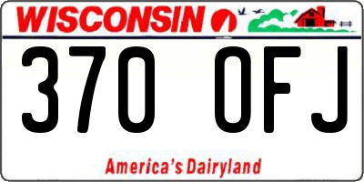 WI license plate 370OFJ