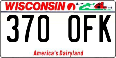 WI license plate 370OFK