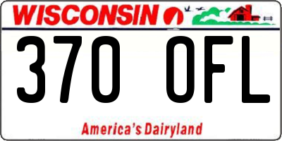 WI license plate 370OFL