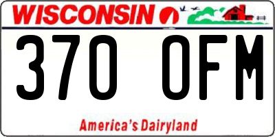 WI license plate 370OFM
