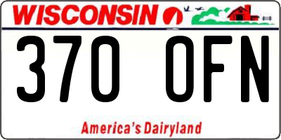 WI license plate 370OFN