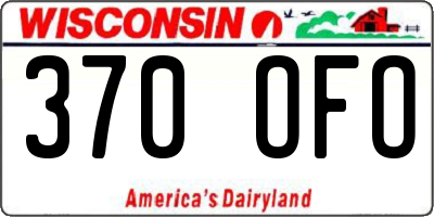 WI license plate 370OFO