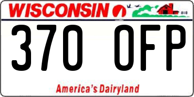 WI license plate 370OFP