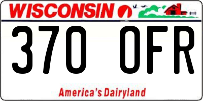 WI license plate 370OFR