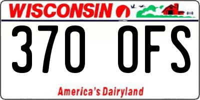 WI license plate 370OFS
