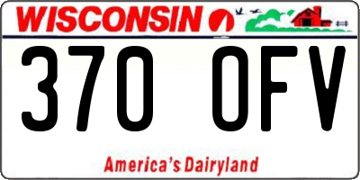 WI license plate 370OFV
