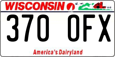 WI license plate 370OFX
