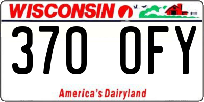 WI license plate 370OFY