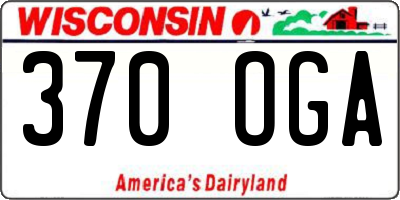 WI license plate 370OGA