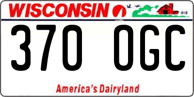 WI license plate 370OGC