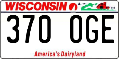 WI license plate 370OGE