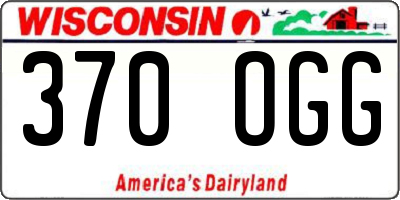 WI license plate 370OGG