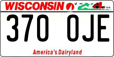 WI license plate 370OJE